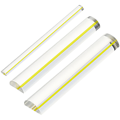 Yellow 3Pcs 3 Styles Transparent Acrylic Magnifying Finder, Reading Guide Strips for Card, Rectangle, Yellow, 155x10~30x5~15mm, 1pc/style
