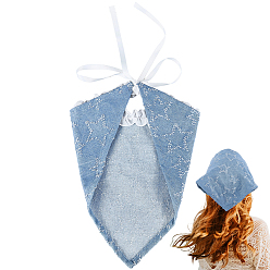 Стально-синий Полиэстеровый треугольный платок, для летних путешествий и фотографии, Вязание, повязки, стальной синий, 1478 мм