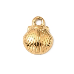 Shell Shape 304 прелести нержавеющей стали, без никеля , ионное покрытие (ip), формы раковины, 9x7x2.5 мм, отверстие : 1.2 мм