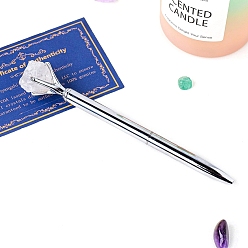 Хрусталь Шариковая ручка Nuggets из натурального кварцевого кристалла, ручка из нержавеющей стали, офисные школьные принадлежности, 145 мм