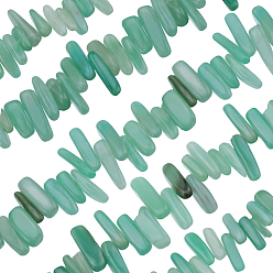 Зеленый Авантюрин 1 нитки из натуральных зеленых авантюриновых бусин, самородки, 13~22x6~9x4~9 мм, отверстие : 1 мм, около 60 шт / нитка, 15.7 дюйм