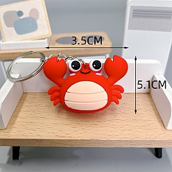 Красный Брелок из ПВХ-пластика в виде краба, красные, кулон: 5.1x3.5 см