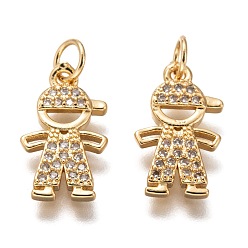 Золотой Латунные микропаве прозрачные подвески с фианитом, долговечный, с целью перехода в кольце, мальчик, золотые, 16x9.5x2 мм, Перейти кольцо: 5x1 мм, 3 мм внутренним диаметром
