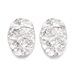 Платина Подвески из текстурированного сплава с гальваническим покрытием для стеллажей, самородки прелести, без кадмия и без свинца, платина, 40x26x3 мм, отверстие : 2.5 мм