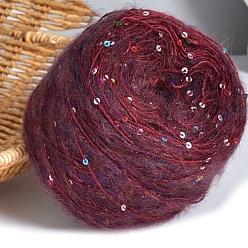 Коричневый Пряжа мохер, длинная шерстяная пряжа с пайетками, для одежды шарфы свитера шали шапки, коричневые, 50г/моток