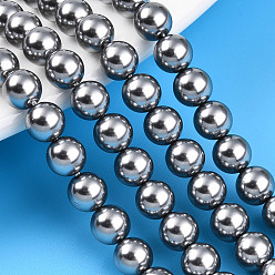 Темно-Серый Выпечка из окрашенного перламутрового стекла жемчужные бусинки, круглые, темно-серый, 6 мм, отверстие : 0.8 мм, около 69~70 шт / нитка, 15.75~15.94 дюйм (40~40.5 см)