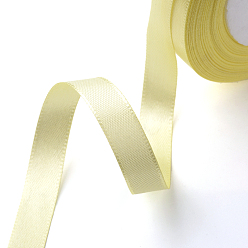 Champagne Yellow Single Face Satin Ribbon, Polyester Ribbon, Champagne Yellow, 1 inch(25mm) wide, 25yards/roll(22.86m/roll), 5rolls/group, 125yards/group(114.3m/group)