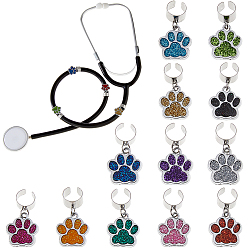 (52) Непрозрачная лаванда 12 шт 12 цвета отпечаток лапы сплав эмаль стетоскоп подвеска украшения, с 304 фурнитурой из нержавеющей стали, разноцветные, 23 мм, 1 шт / цвет