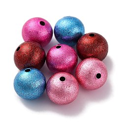 (52) Непрозрачная лаванда Стойка гальваническое покрытие латунные бусины, окрашенные распылением, без кадмия и без свинца, долговечный, круглые, разноцветные, 12 мм, отверстие : 2 мм