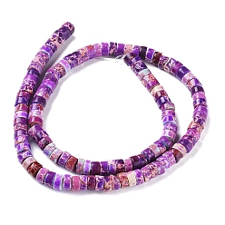 Dark Violet Natural Imperial Jasper Beads Strands, Dyed, Column, Dark Violet, 6~6.5x3~3.5mm, Hole: 1.2mm, about 115pcs/strand, 15.35 inch~15.74 inch(39~40cm)