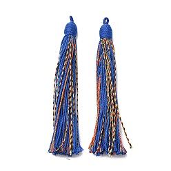 Королевский синий Хлопковые подвески с кисточками, полиэстером, королевский синий, 128~130x11~12 мм, отверстие : 2x3.5 мм