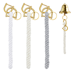 (52) Непрозрачная лаванда 3 шт. подвесные украшения из хлопкового шнура, Сплав с застежками, золотые, разноцветные, 201 мм