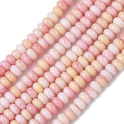 Лосось Нити из окрашенных стеклянных бусин с эффектом омбре, имитация нефрита, рондель, salmon, 4.5x2.5~3 мм, отверстие : 0.7 мм, около 143 шт / нитка, 14.76~14.84 дюйм (37.5~37.7 см)