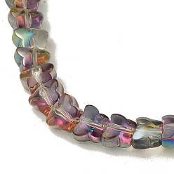 Mixed Color Electroplate Transparent Glass Beads Strands, Butterfly, Mixed Color, 6.3x8x5.2mm, Hole: 0.9mm, about 110pcs/strand, 25.98 inch(66cm)