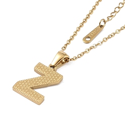 Letter Z Ion Plating(IP) Initial Letter 304 Stainless Steel Pendant Necklaces, Real 18K Gold Plated, Letter Z, 15.87 inch(40.3cm), Pendant: about 16.5x11.5mm