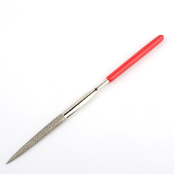 Красный Стали полукруглый файлы алмазов, красные, 140x6x2 мм