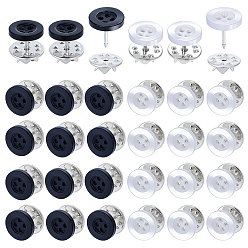 (52) Непрозрачная лаванда 40 шт. 4-образные пуговицы с отверстием для обратной стороны булавки из смолы, плоско-круглые, разноцветные, 12.5x11.5 мм, 20 шт / цвет, 2 цветов