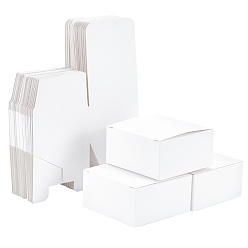 Белый Картонная коробка, коробка ювелирных изделий, квадратный, белые, 8x8x4 см