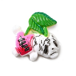 Skeleton Кабошоны из непрозрачной смолы на тему Хэллоуина, разноцветные, скелет, 19x18.5x7 мм