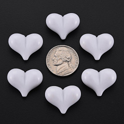 WhiteSmoke Opaque Acrylic Beads, Heart, WhiteSmoke, 17x22x10mm, Hole: 1.4mm, about 255pcs/500g