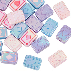 (52) Непрозрачная лаванда 24 шт. 3 цвета УФ-покрытие радужные переливающиеся акриловые эмалевые бусины, покер, 25.5x18.5x8.5 мм, отверстие : 4 мм, 8 шт / цвет