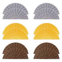 (52) Непрозрачная лаванда 6 пар 3 цветов резиновая пяточная подушка, колодки для ремонта каблуков обуви, полукруглый, разноцветные, 84.5x36.5x5.5 мм, 2 пары / цвет