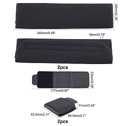 Noir Superfindings 1 set imitation cuir siège auto régulateur de ceinture de sécurité, avec épaulette de ceinture de sécurité en tissu, accessoires de décoration de voiture, noir, régulateur de ceinture de sécurité : mm, 2 jeu