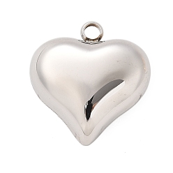 Нержавеющая Сталь Цвет 304 подвески из нержавеющей стали, шарма сердца, анти-тускнение, цвет нержавеющей стали, 16x15x8 мм, отверстие : 2 мм