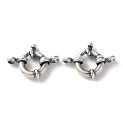 Античное Серебро 925 большие пружинные застежки из таиландского стерлингового серебра, с печатью 925, античное серебро, 20x10.5x2.4 мм, отверстие : 2.4 мм