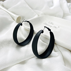 Черный Серьги-кольца из сплава, окрашенные распылением, кольцо, чёрные, внутренний диаметр: 40 мм