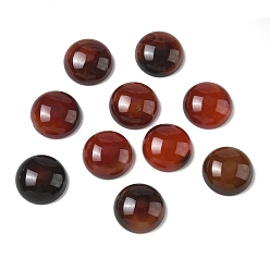 Rouge Foncé Cabochons en agate naturelles, teints et chauffée, dôme / demi-rond, rouge foncé, 18x7mm