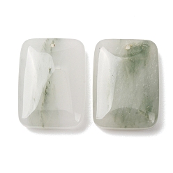 Tianshan Cui Natural Tianshan Cui Quartzite Jade Pendants, Rectangle Charms, 35x25x9.5mm, Hole: 1.4mm