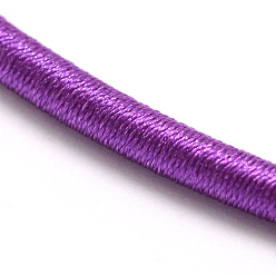 Фиолетовый Изготовление ожерелий из шелкового шнура, латуни с застежками омаров, платина, фиолетовые, 17 дюйм ~ 18 дюйм