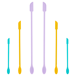 Gemischte Farbe Mini-Silikonspatel, für dünne Dose, Küchenflaschen, kosmetische Flaschen, Gemischte Farbe, 15.5~30.5x1.1~1.5x0.4~0.6 cm, 3 Stück / Set
