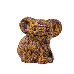 Gemstone Натуральная яшма из кожи слона/камень Мириам/каллиграфические каменные скульптуры, украшения для дисплея, для домашнего офисного стола, коала, 32x30 мм