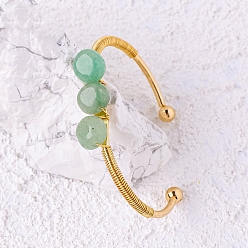 Красный Камень Браслет-манжета из натурального красного яшмового самородка, открытый браслет из золотой проволоки, 2-1/2 дюйм (6.5 см)