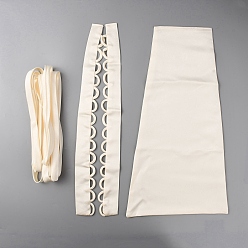 (404) Непрозрачное AB Кислое яблоко Замена молнии в женском свадебном платье, атласный корсет с регулируемой посадкой на спине, платье для выпускного вечера со шнуровкой, цветочный белый, 50~4000x14~256x2~3 мм, 4 шт / комплект