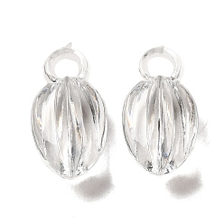 Clear Transparent Acrylic Pendants, Bud Charms, Clear, 20x10.5x10mm, Hole: 3mm, about 694pcs/500g