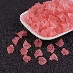 Розовый Прозрачные акриловые бусины, матовые, цветок, окрашенные, туманная роза, 12x12x1.8 мм, Отверстие : 1.5 мм , около 1900 шт / 500 г