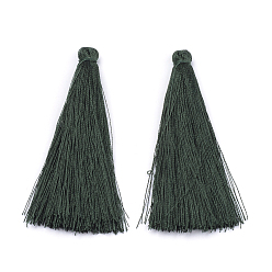 Темно-серый Нейлон кисточкой большие украшения кулон, темно-серый, 65~70x8~10 мм