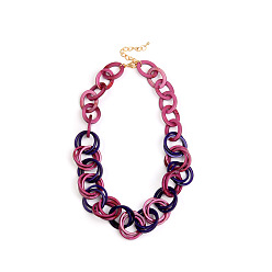 Серо-розавый Акриловые кольца с овальными звеньями цепочки, золотые, увядшая роза, 22.05 дюйм (56 см)