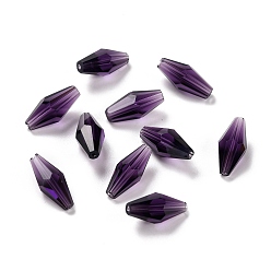 Индиго Прозрачные стеклянные шарики k 9, граненые, двухконусные, индиговые, 12x6 мм, отверстие : 1 мм