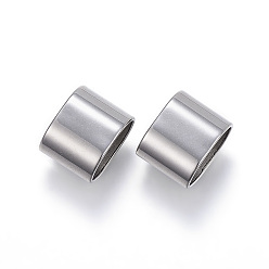 Stainless Steel Color Tarnish Resistant 304 Stainless Steel Slide Charms, Rectangle, Stainless Steel Color, 8x10x6mm, Hole: 5x9mm