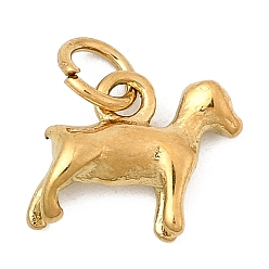 Золотой 304 прелести нержавеющей стали, собака, ионное покрытие (ip), с целью перехода в кольце, золотые, 9x12x3 мм, отверстие : 3.2 мм