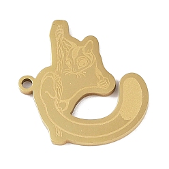 Golden 201 Stainless Steel Pendants, Mouse Charm, Golden, 22.5x23.5x1.5mm, Hole: 1mm