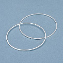 Посеребрённый Латунные соединительные колечки, долговечный, круглые кольца, 925 серебро покрытием, 40x1 мм, внутренний диаметр: 38 мм