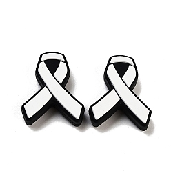 Белый Силиконовые бусины, изготовление ожерелий diy, лента, белые, 27x22x7 мм, отверстие : 2 мм