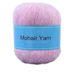 Орхидея Пряжа для вязания, пряжа мохер, для пледов подушки поделки из пряжи крючком, сиреневые, 1 мм, около 50г/моток