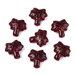 Темно-Красный Эмалевые бусины ручной работы в технике лэмпворк, дерево, темно-красный, 20~21x20~21.1x8.9~9.2 мм, отверстие : 0.9~1.2 мм