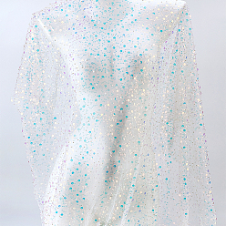 Белый Сетчатая ткань из полиэстера с пайетками, для украшения костюмов, белые, 1300x4 мм, 1 двор/шт.